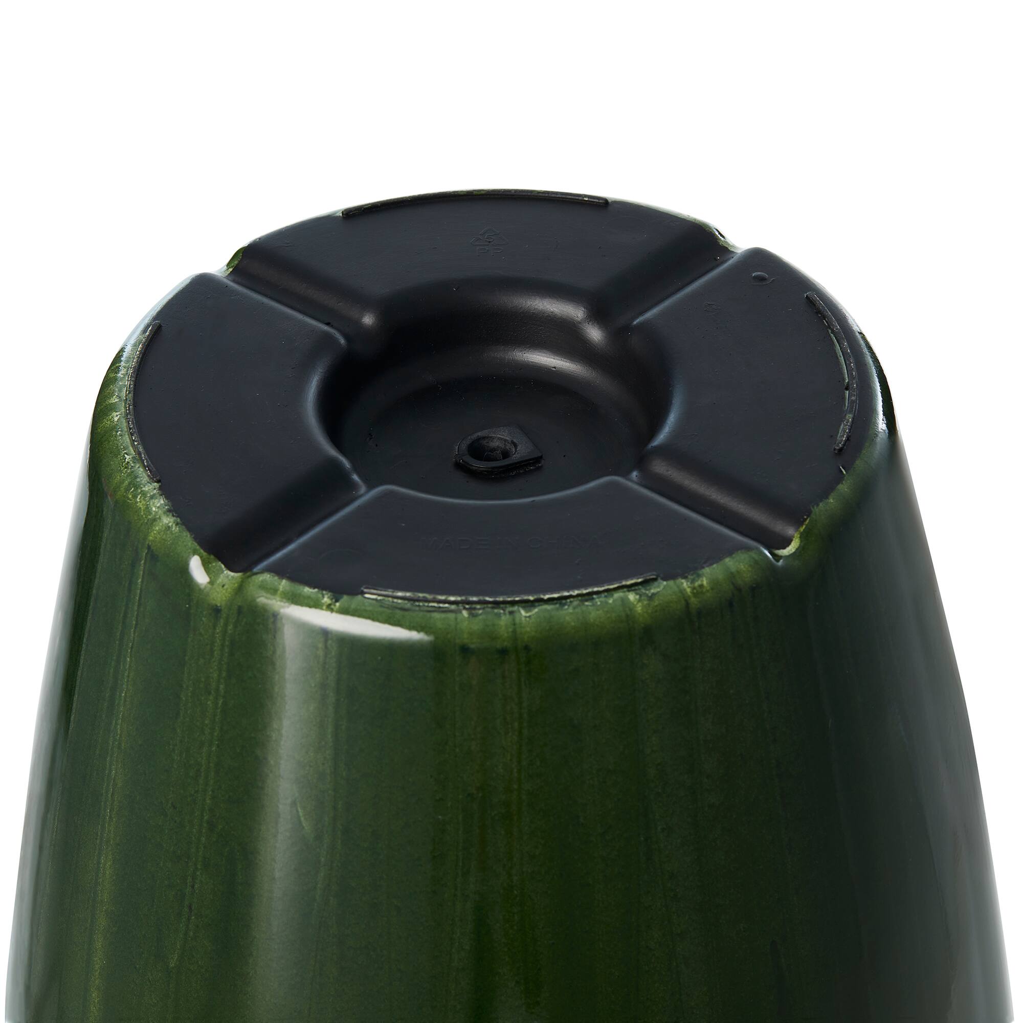 Glitzhome® 23.5" Gradient Green Faux Ceramic Tall Plastic Planters, 2ct.